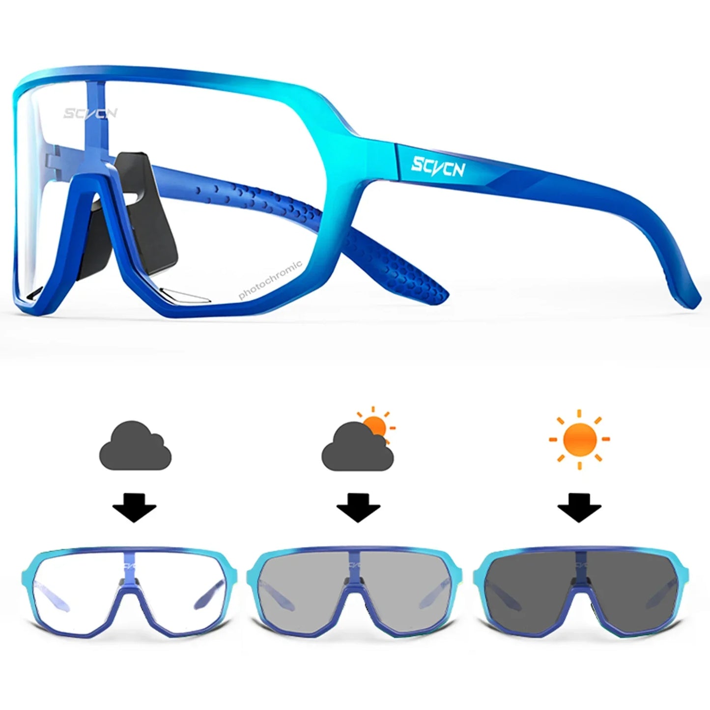Unisex Photochromic Cycling Sunglasses for Outdoor Sports
