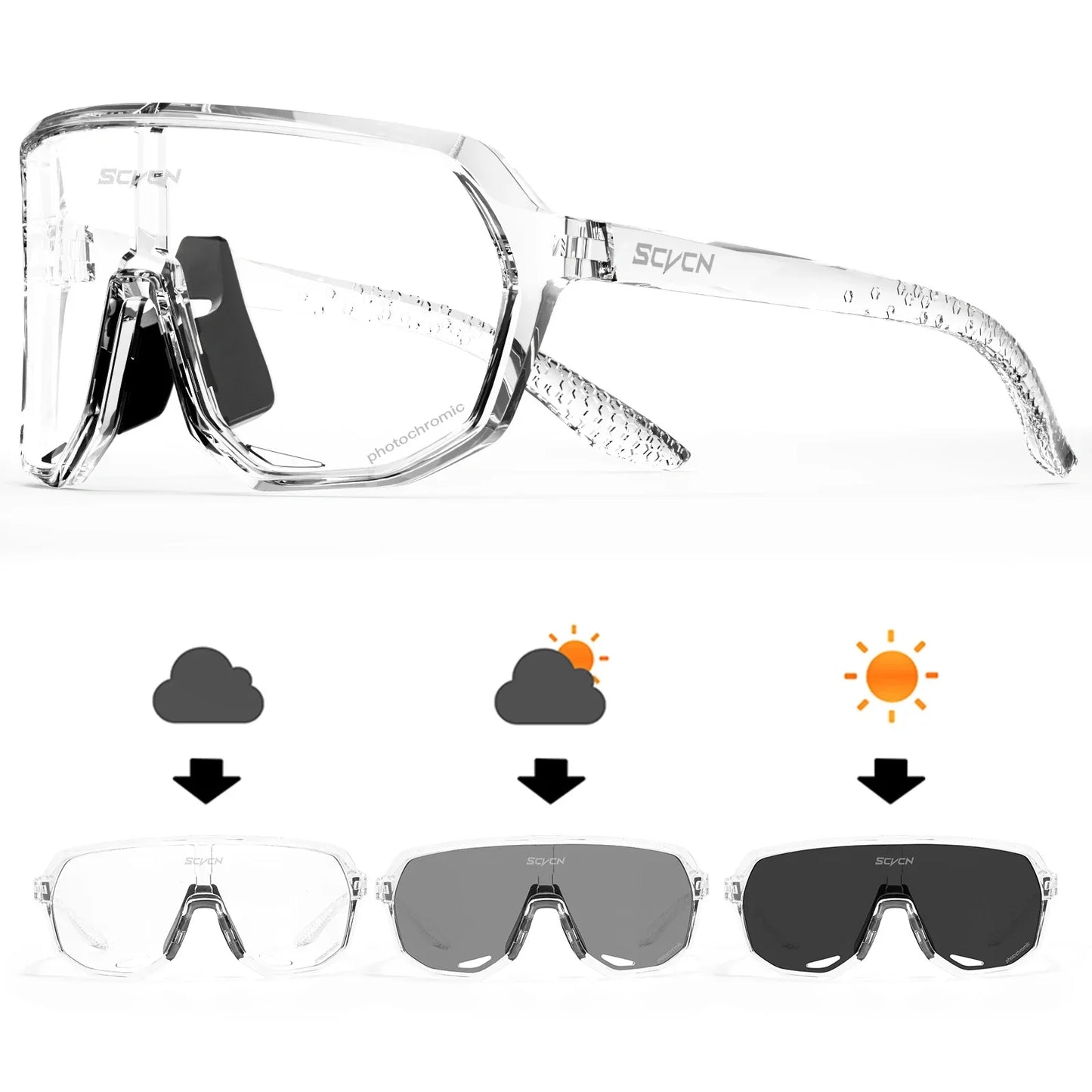 Unisex Photochromic Cycling Sunglasses for Outdoor Sports