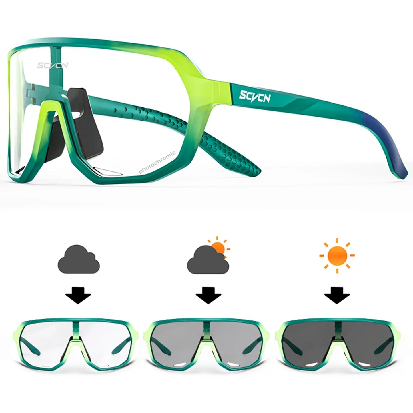 Unisex Photochromic Cycling Sunglasses for Outdoor Sports