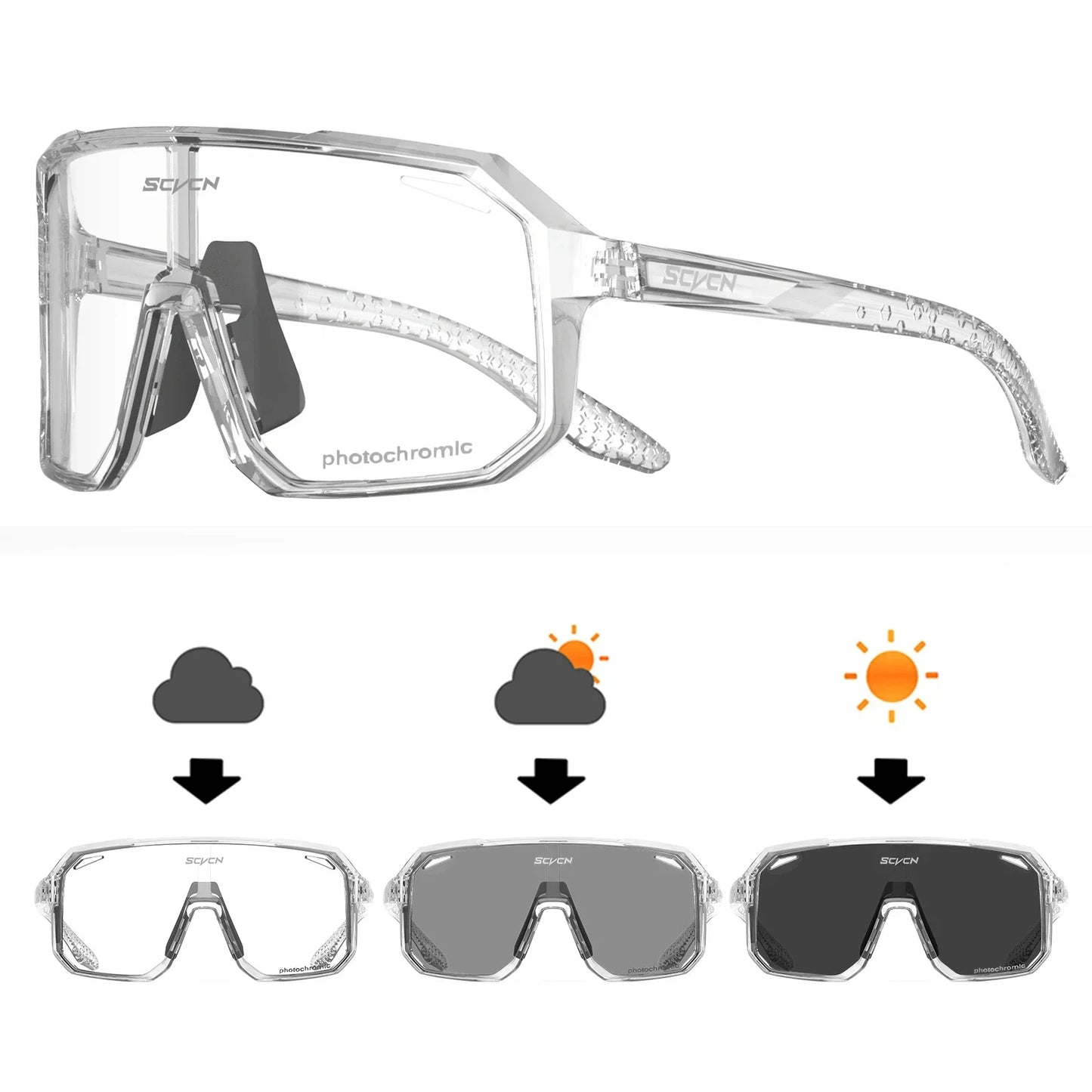 Unisex Photochromic Cycling Sunglasses for Outdoor Sports