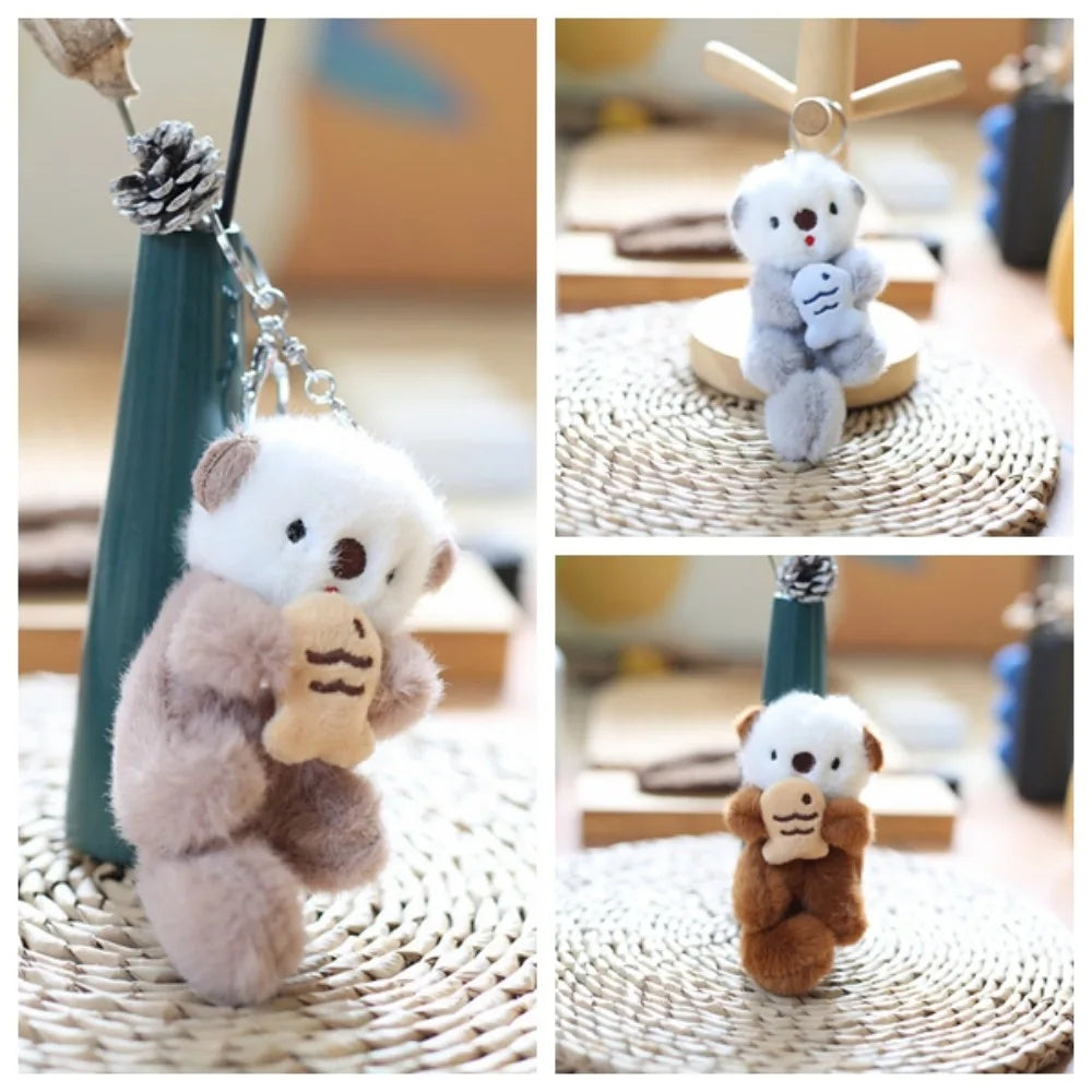 Plush Otter Bag Pendant Soft Stuffed Otter Keyring