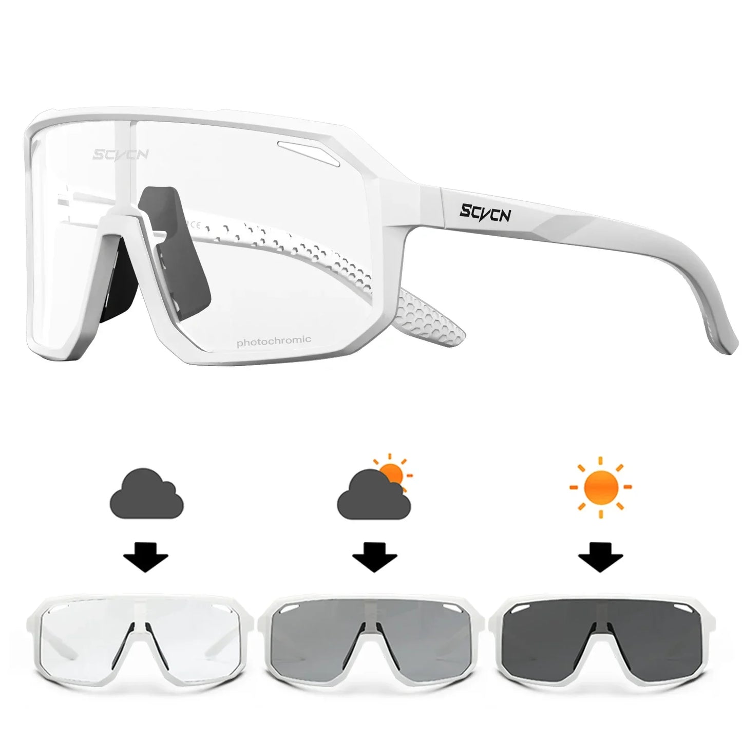 Unisex Photochromic Cycling Sunglasses for Outdoor Sports