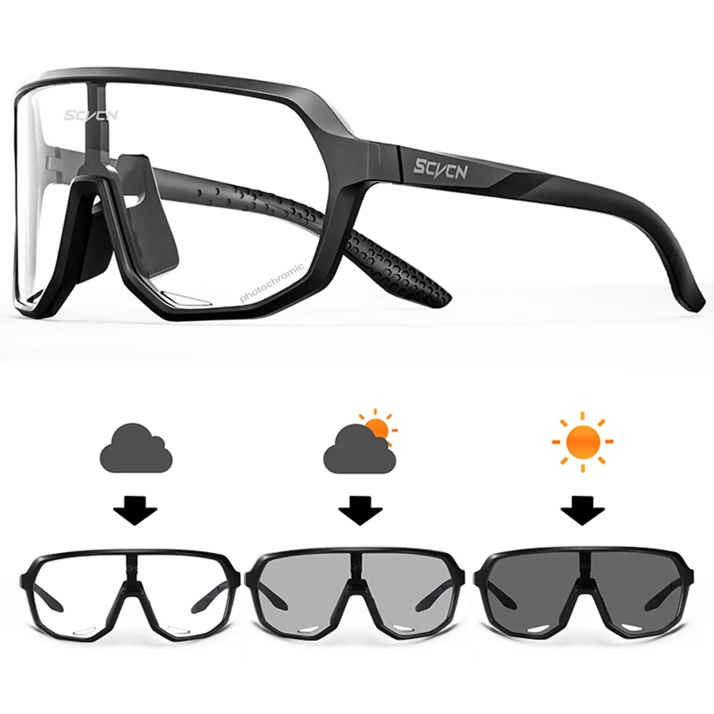 Unisex Photochromic Cycling Sunglasses for Outdoor Sports