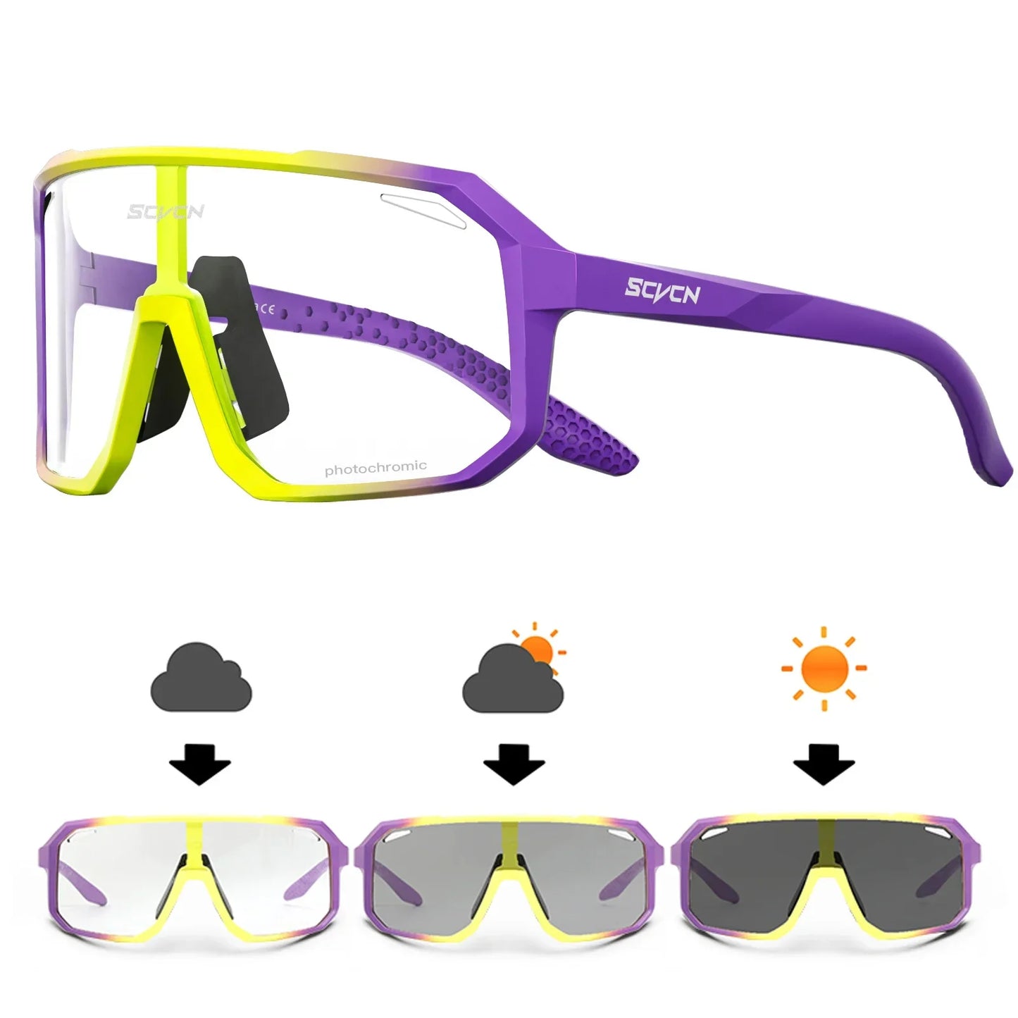 Unisex Photochromic Cycling Sunglasses for Outdoor Sports