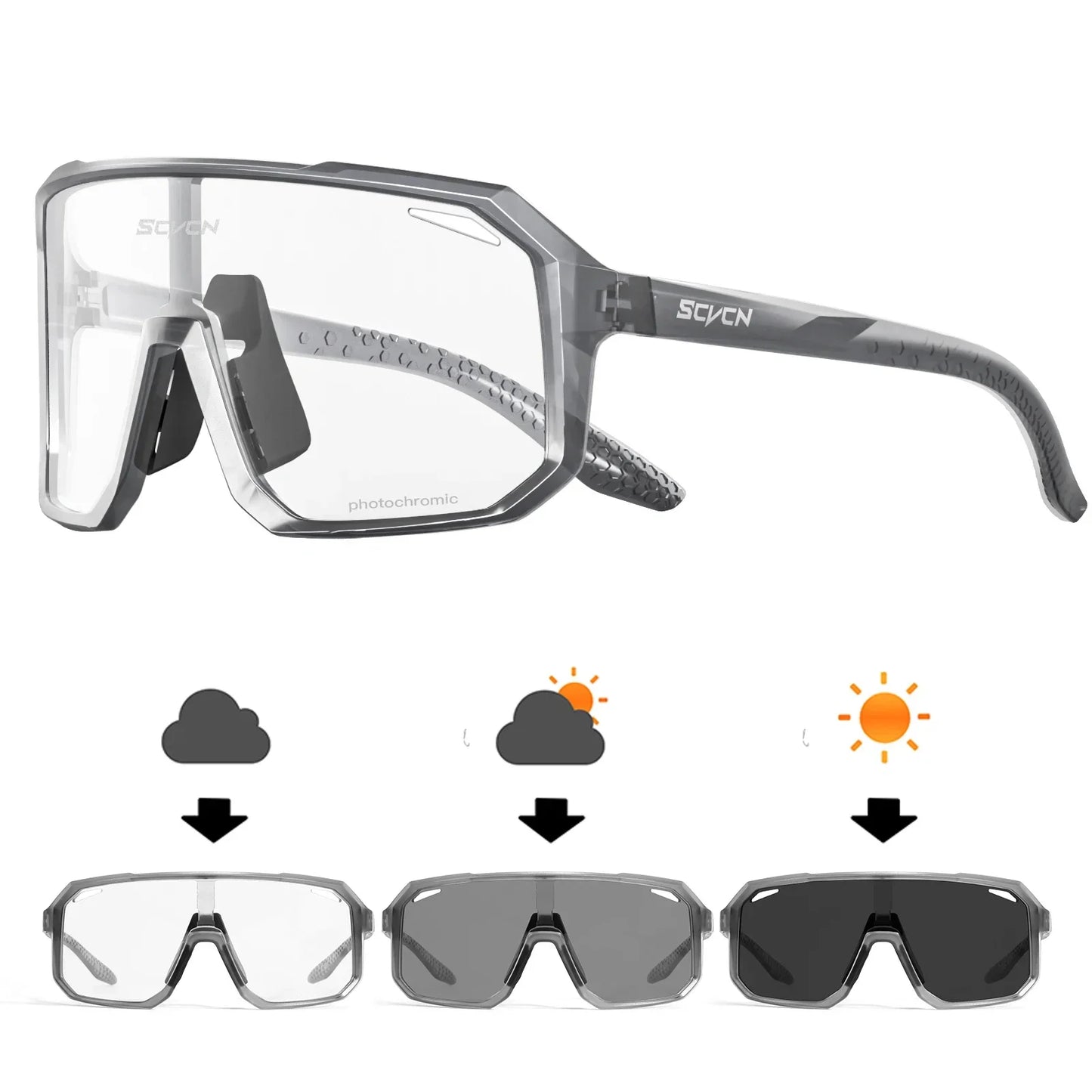 Unisex Photochromic Cycling Sunglasses for Outdoor Sports