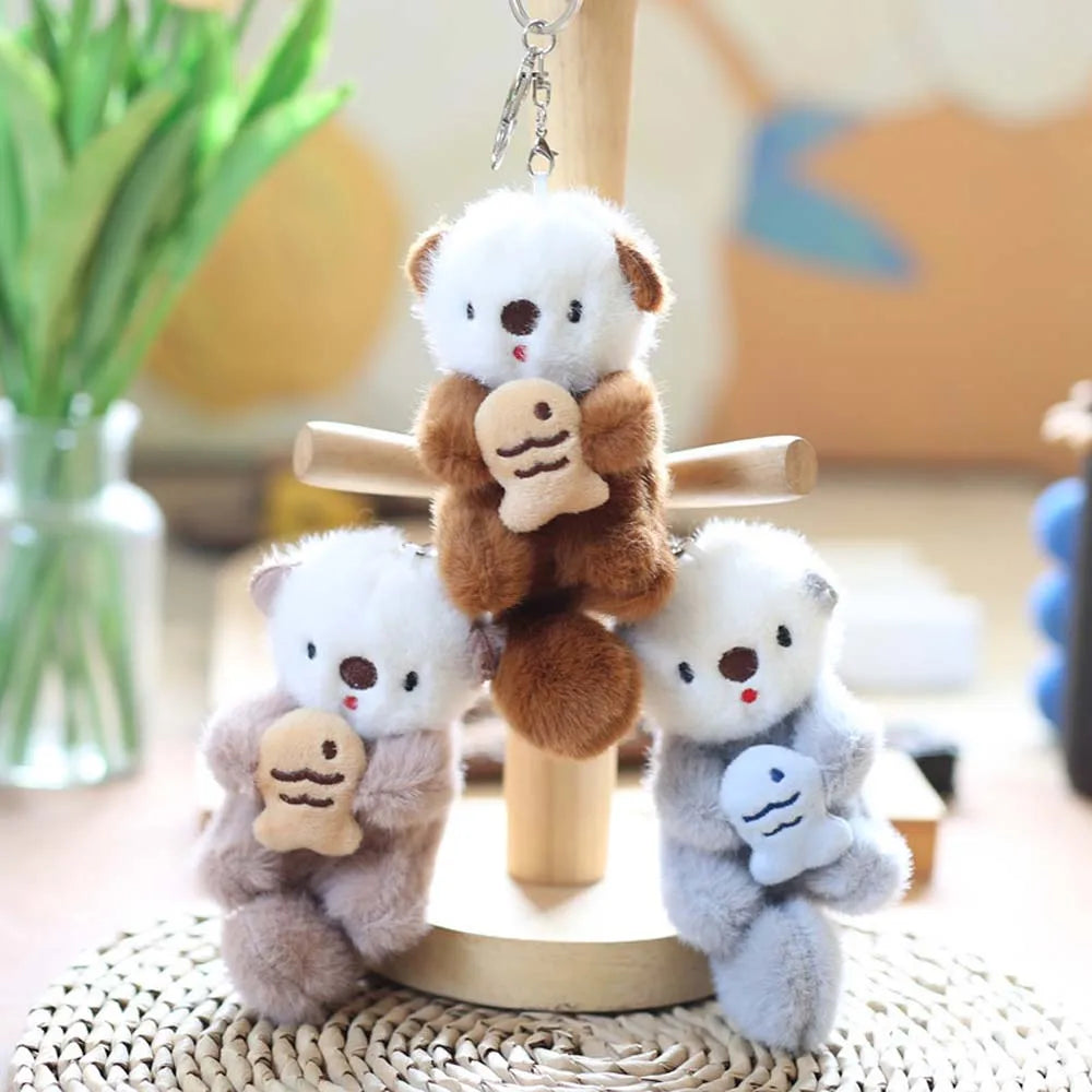 Plush Otter Bag Pendant Soft Stuffed Otter Keyring
