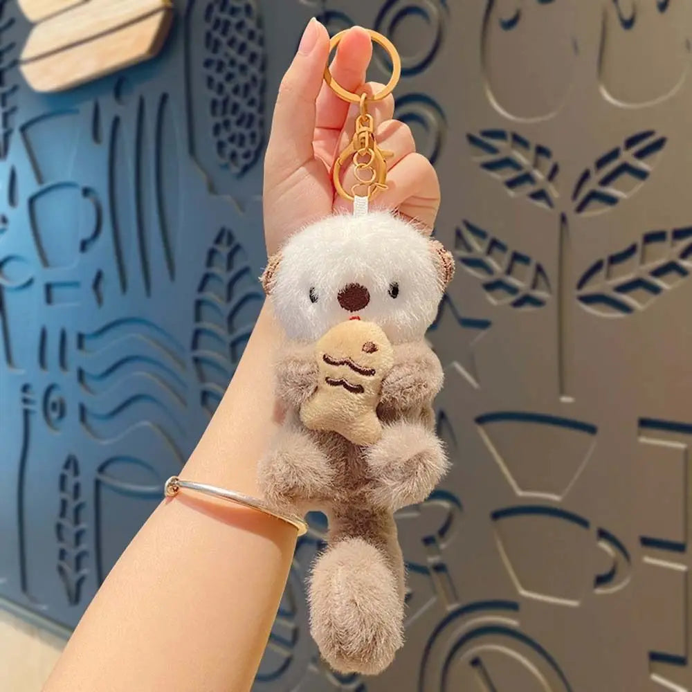 Plush Otter Bag Pendant Soft Stuffed Otter Keyring