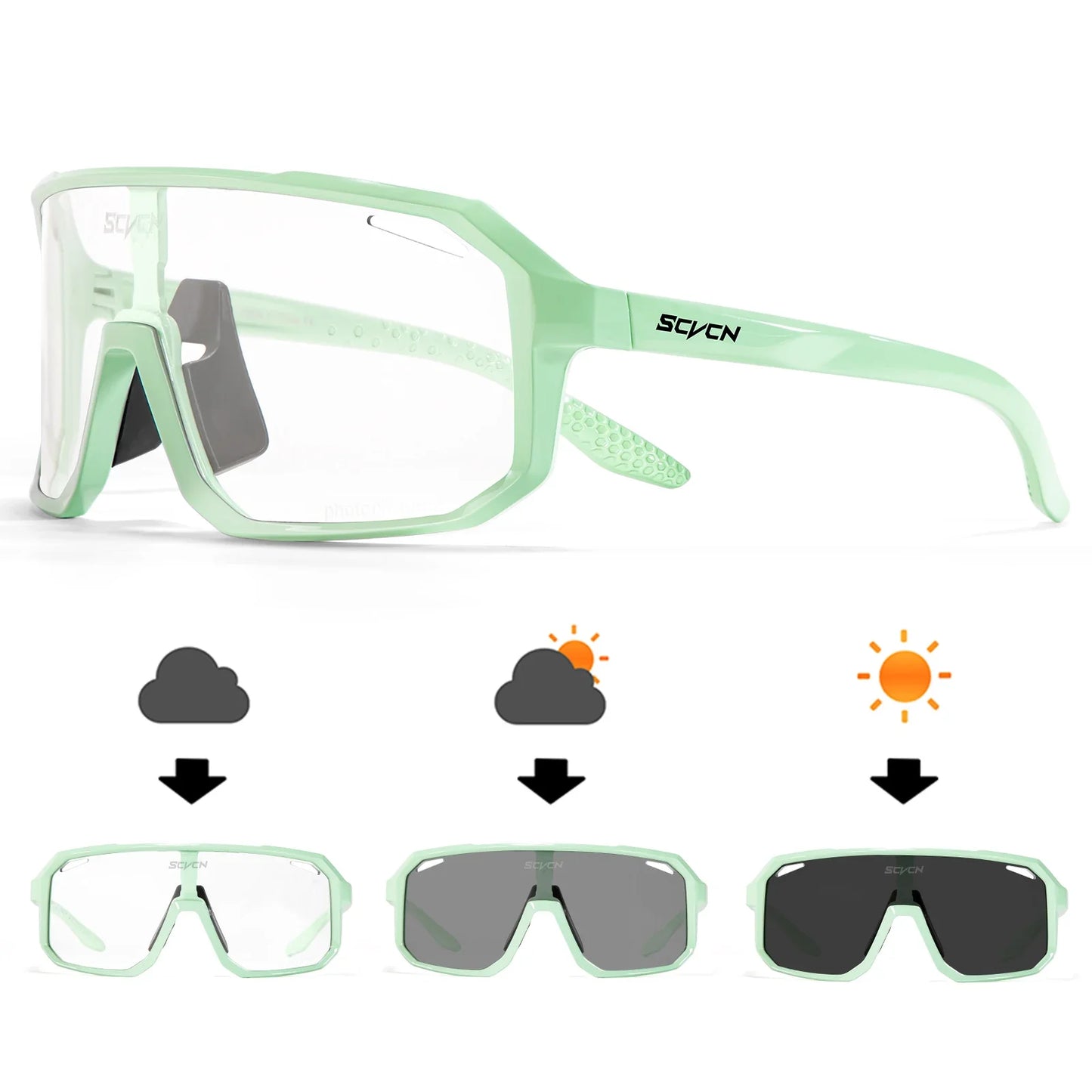 Unisex Photochromic Cycling Sunglasses for Outdoor Sports