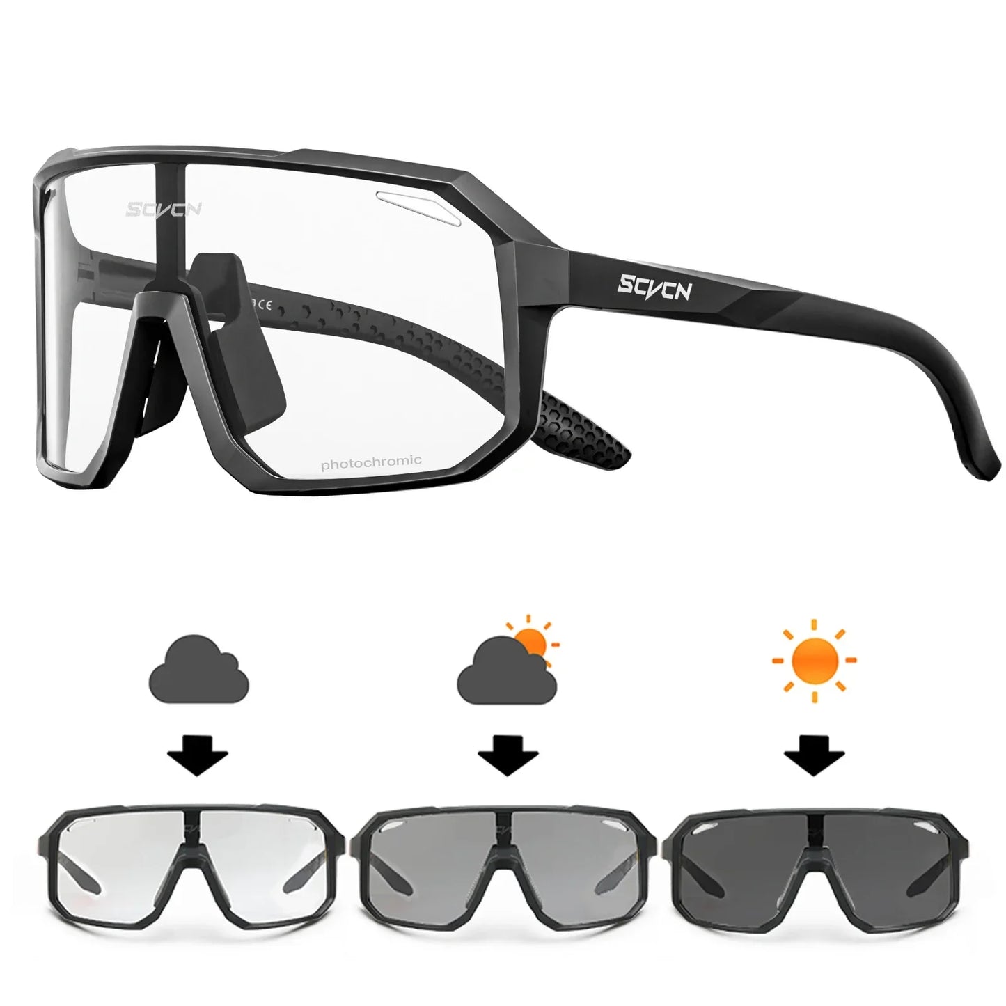 Unisex Photochromic Cycling Sunglasses for Outdoor Sports