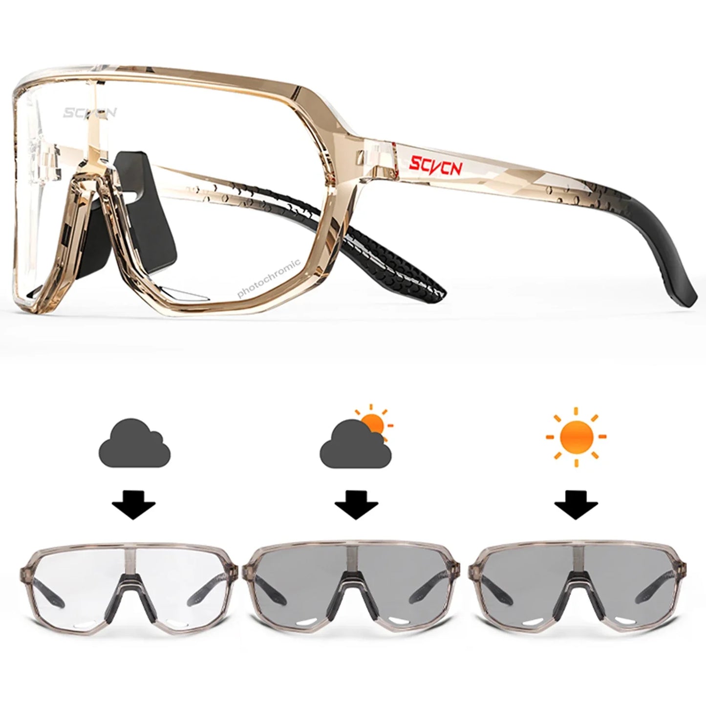 Unisex Photochromic Cycling Sunglasses for Outdoor Sports