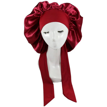 Unisex Satin Solid Bonnet Sleeping Hat Night Sleep Cap