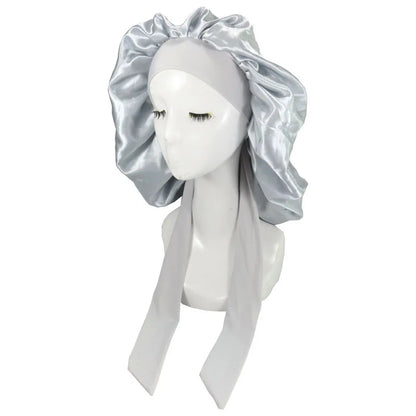 Unisex Satin Solid Bonnet Sleeping Hat Night Sleep Cap